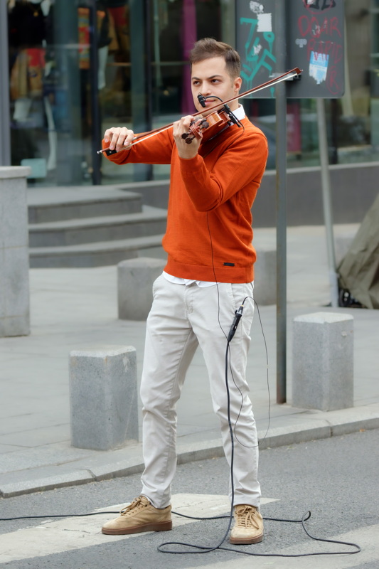 Playing violin